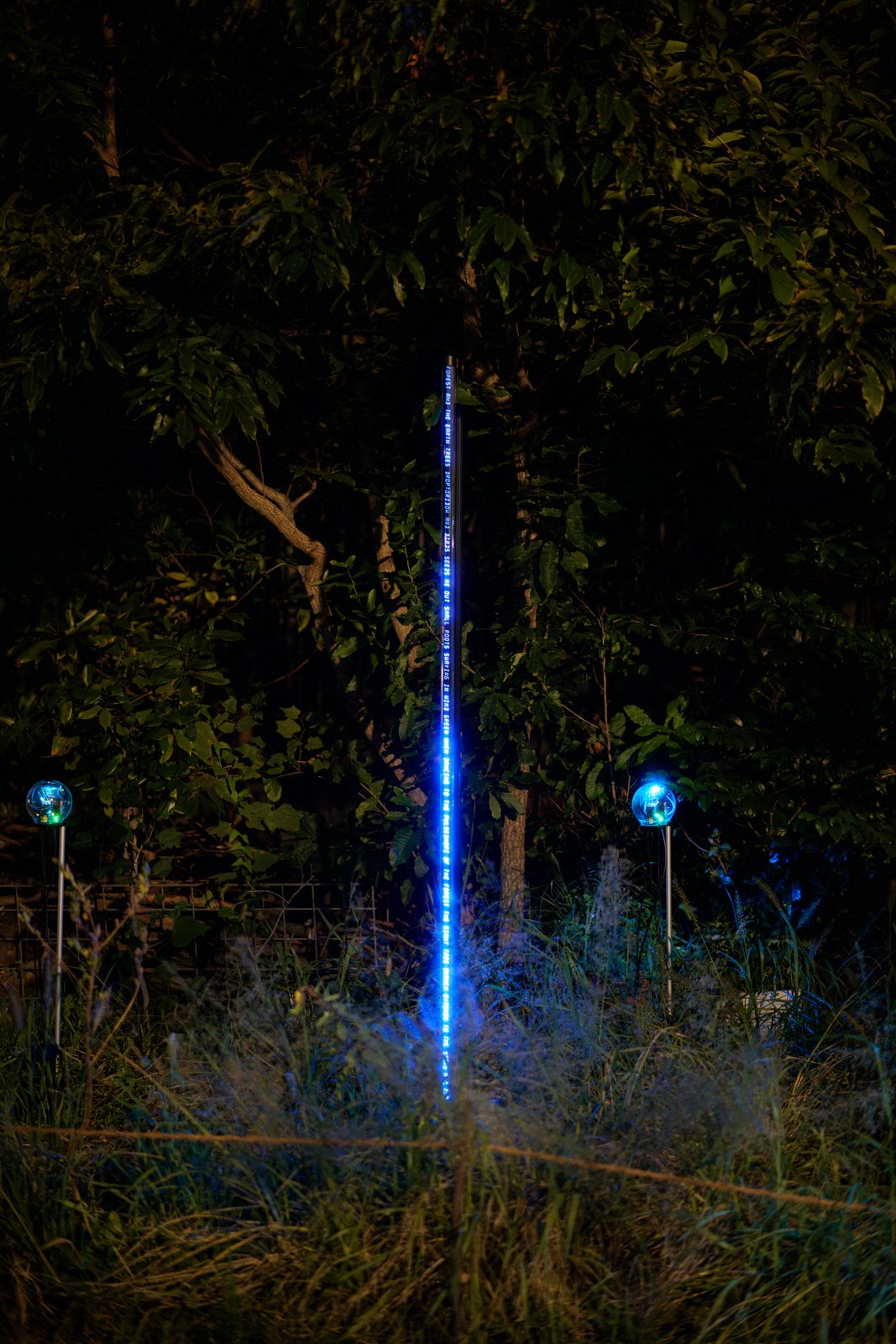 Botanical Intelligence: Moon Edition — LED bar with devices under the trees