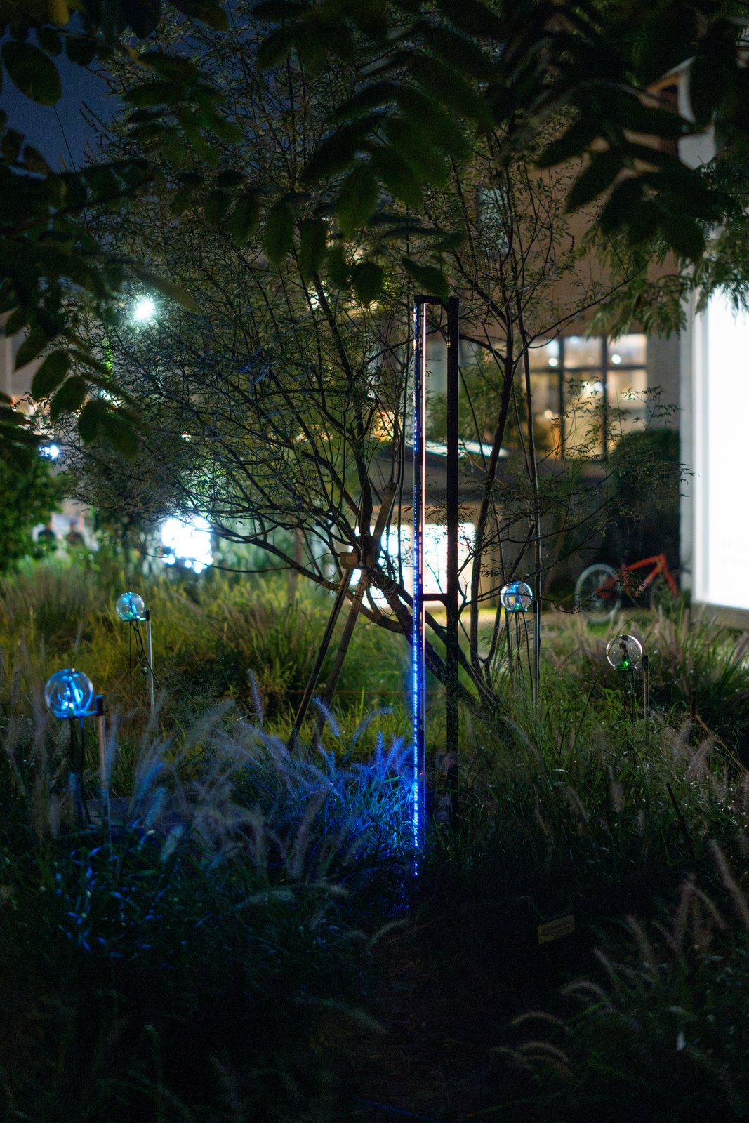 Botanical Intelligence: Moon Edition — LED bar near the building lights