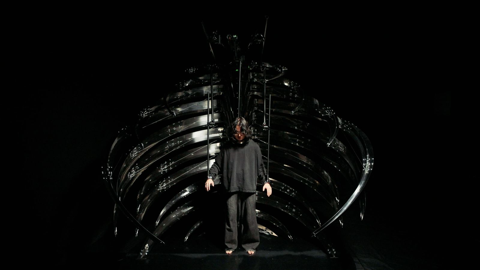 xoxo-skeleton — full body front view with exoskeleton rib cage